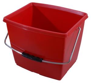 Eimer 12 L - rechteckig aus PPC - rot 
