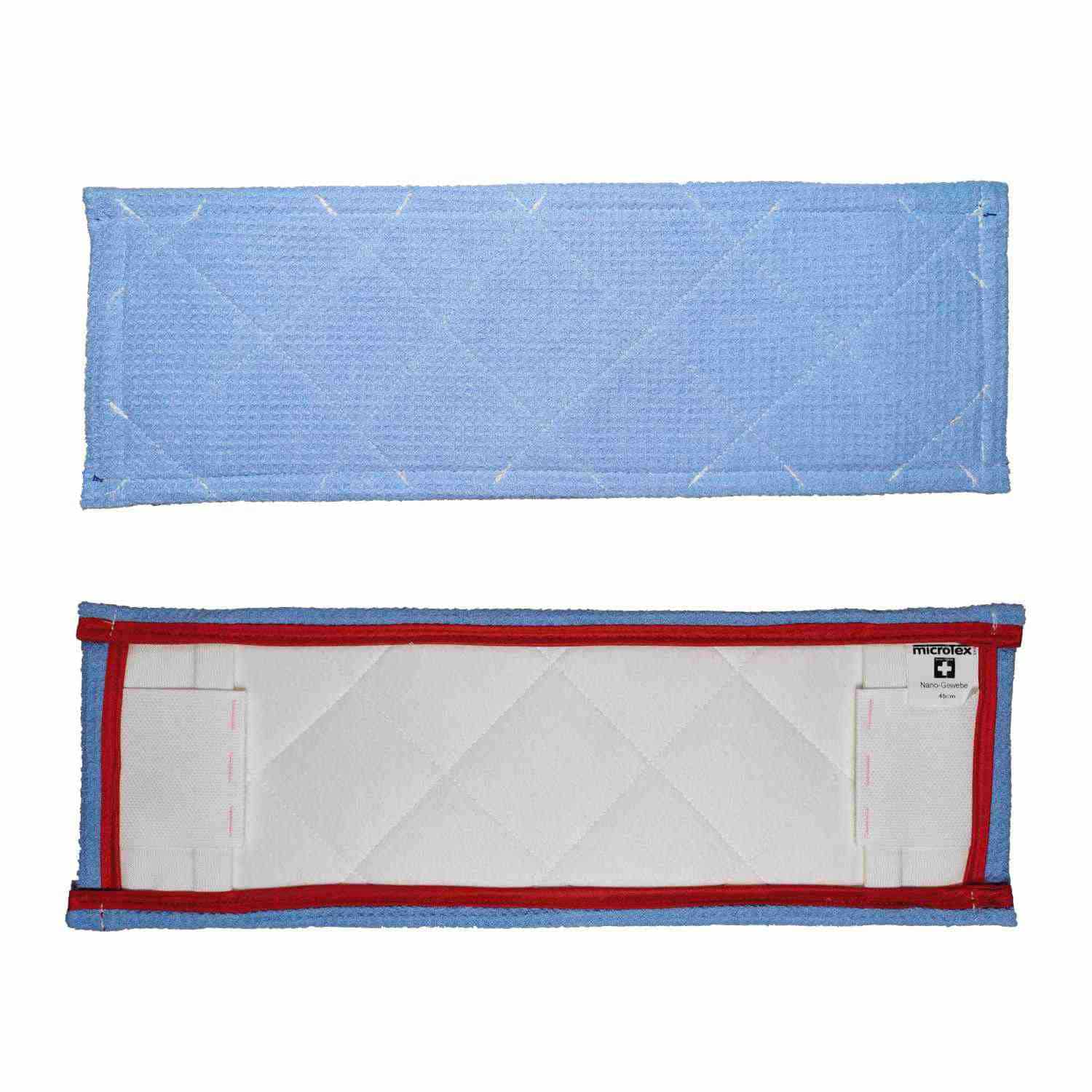 Nano - Waffeltuch-Mopp  45 cm  rot Taschen/Laschen