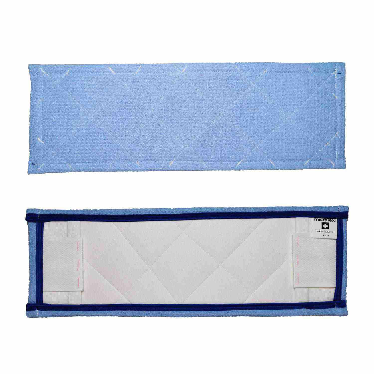 Nano - Waffeltuch-Mopp  45 cm  blau Taschen/Laschen