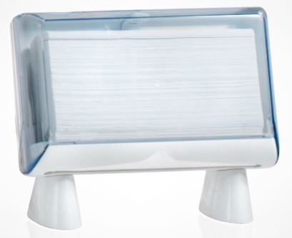 Tisch-Spender transparent/weiss für Falthandtücher