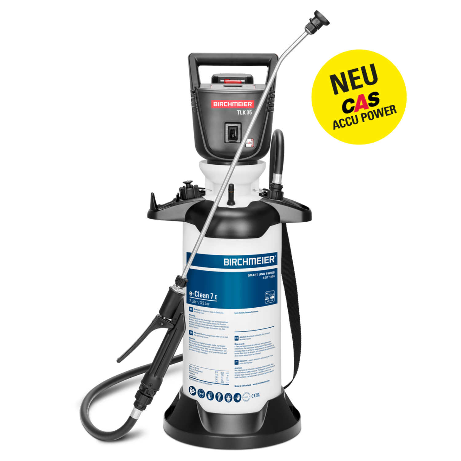 Drucksprühflasche e-Clean 7E mit Druckkopf TLK35, Akku und Ladegerät