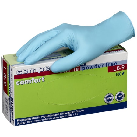 Handschuhe Nitrile Comfort - Gr. L ungepudert - Wandstärke 0,1 mm